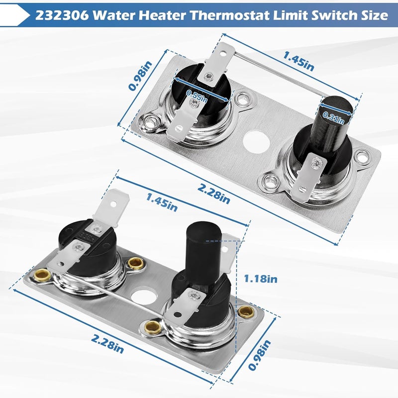 Sthovd 232306 232282 Water Heater Thermostat Limit Switch Kit Compatible with Suburban 120V T-Stat RV Water Heater SW Series Replace 233534 525007 232306 Thermostat - Image 3